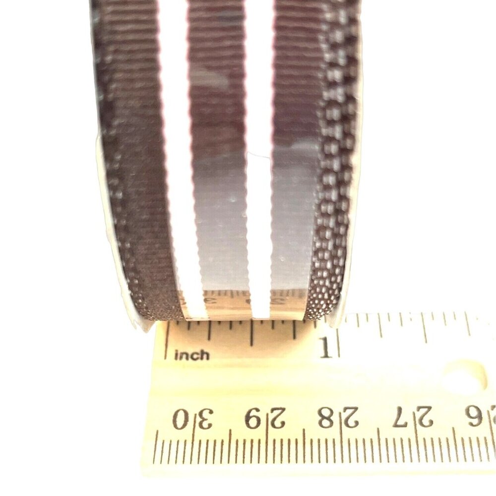 Brown & Pink Striped Grosgrain Ribbon 109" Long 7/8" Wide Craft Sewing Trim A128